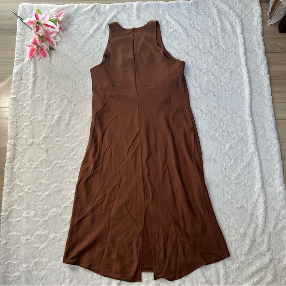 A New Day - Chocolate Brown Satin Midi Dress - XXL - Picture 2 of 7